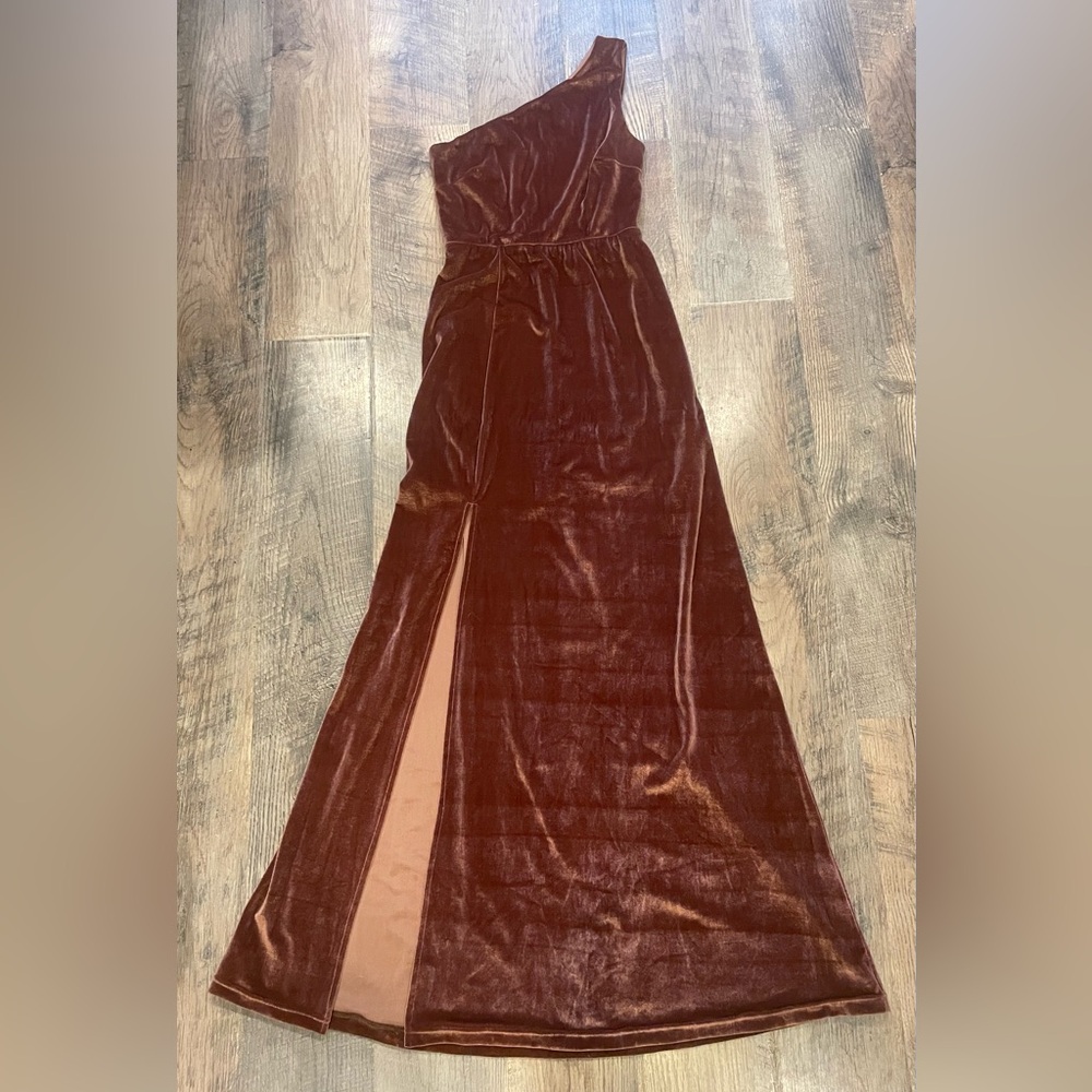 Baltic Born Tatiana One-Shoulder Maxi Dress in Bronze - Picture 4 of 5